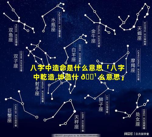 八字中造命是什么意思「八字中乾造,坤造什 🌹 么意思」